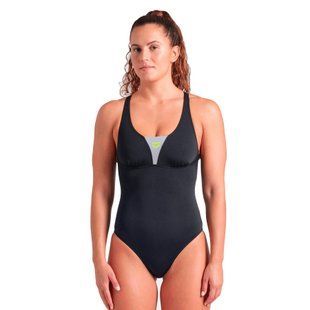 Жіночий купальник Arena SWIMSUIT CONTROL PRO SOLID  black-sea foam 009073-555 фото