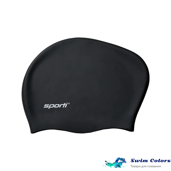 Шапочка для плавання Sporti Solid Long Hair Bun Silicone Swim Cap SCS144  фото