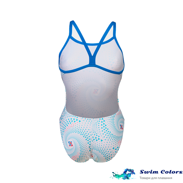 Жіночий купальник Arena FIREFLOW SWIMSUIT blue river-white multi 008598-810 фото