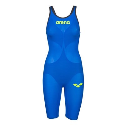 Жіночий комбінезон для плавання Arena POWERSKIN CARBON-AIR² OPEN BACK electric blue-dark grey-fluo yellow 001128-853 фото