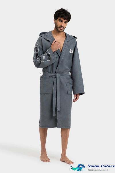 Халат мікрофібро Arena ZEAL PLUS BATHROBE grey-white 005308-101 фото