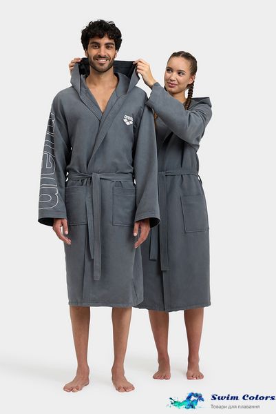 Халат мікрофібро Arena ZEAL PLUS BATHROBE grey-white 005308-101 фото