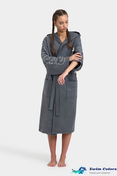 Халат мікрофібро Arena ZEAL PLUS BATHROBE grey-white 005308-101 фото