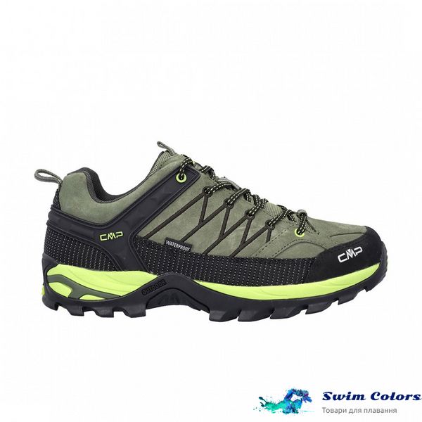 Чоловічі кросівки CMP RIGEL LOW TREKKING SHOES WP kaki-acido 3Q13247-02FP фото