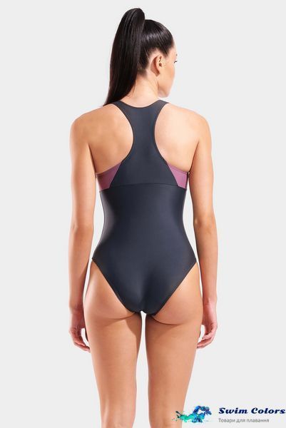 Жіночий купальник Arena SOLID SWIMSUIT RACER BACK caviar-valencia 011414-509 фото