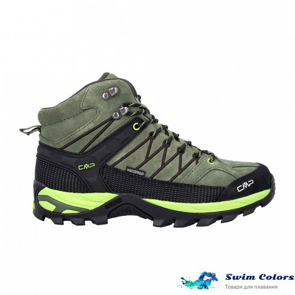 Чоловічі черевики CMP RIGEL MID TREKKING SHOES WP kaki-acido 3Q12947-02FP фото