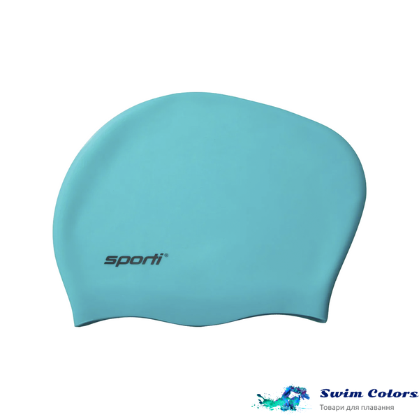 Шапочка для плавання Sporti Solid Long Hair Bun Silicone Swim Cap SCS144  фото