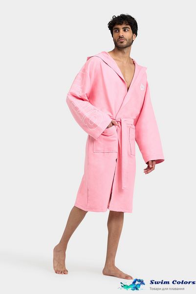 Халат мікрофібро Arena ZEAL PLUS BATHROBE pink-white 005308-301 фото