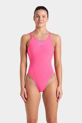 Жіночий купальник Arena TEAM SWIMSUIT SWIM TECH SOLID shocking pink-blue river 004763-908 фото