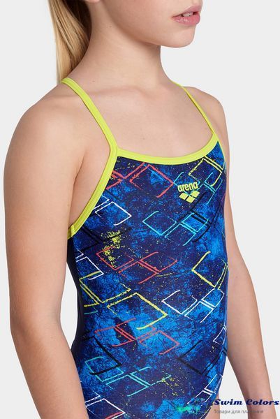 Дитячий купальник Arena DALY SWIMSUIT LIGHT DROP BACK navy-soft green-navy multi 003294-903 фото
