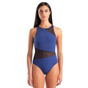 Жіночий купальник Arena MESH ANGLE SWIMSUIT VENT BACK navy 010191-700 фото