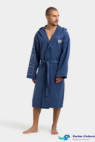 Халат мікрофібро Arena ZEAL PLUS BATHROBE navy-white 005308-201 фото