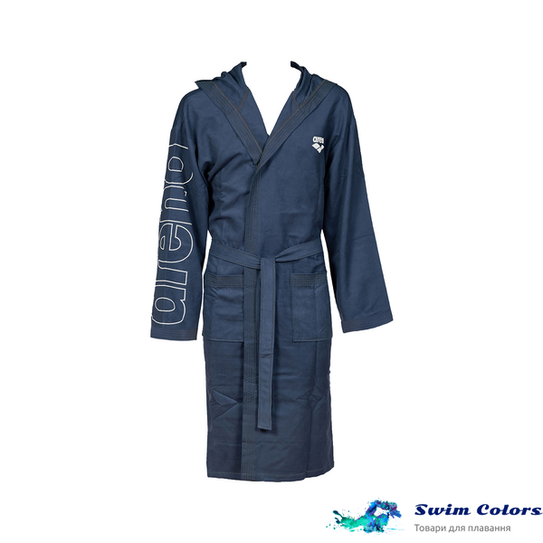 Халат мікрофібро Arena ZEAL PLUS BATHROBE navy-white 005308-201 фото