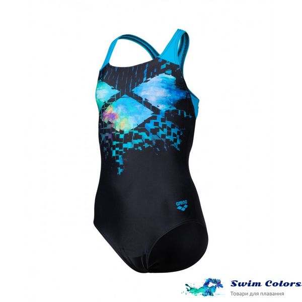 Дитячий купальник Arena MULTI PIXELS SWIMSUIT SWIM PRO black-turquoise 006679-580 фото