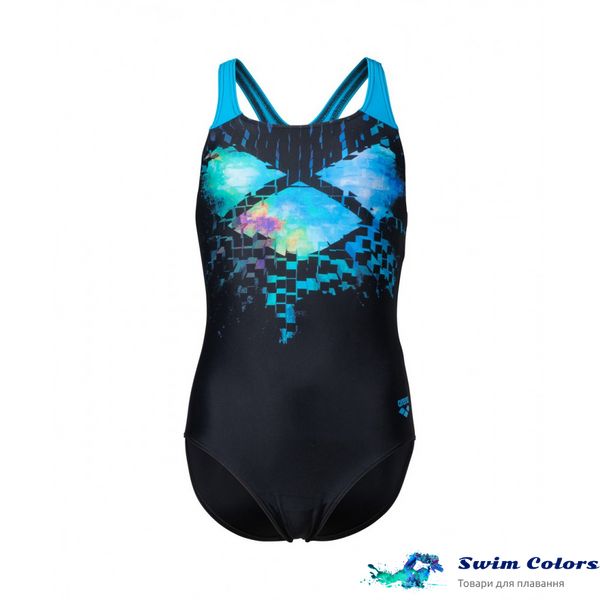 Дитячий купальник Arena MULTI PIXELS SWIMSUIT SWIM PRO black-turquoise 006679-580 фото